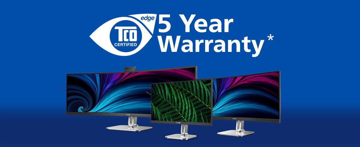 Monitoare Philips certificate TCO și garanție de cinci ani.