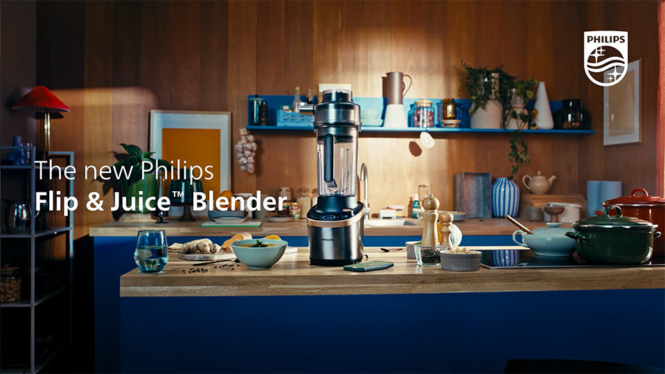 Blenderul Philips Flip & Juice în acţiune: miniatură video, videoclip produs