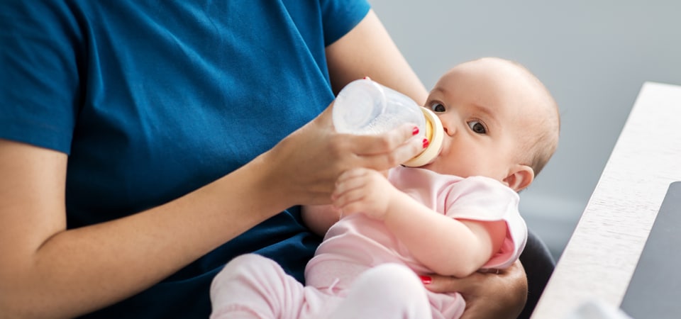 Baby drinking milk