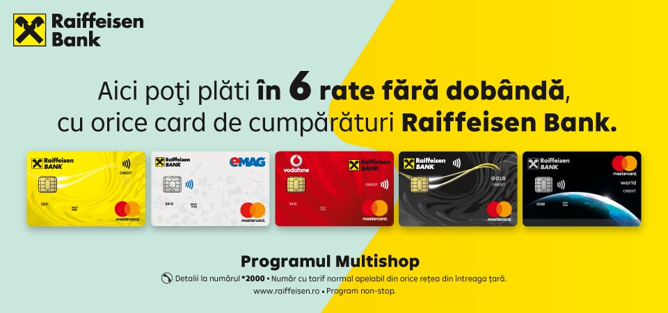 Plata in rate cu Raiffeisen card in magazinul online Philips