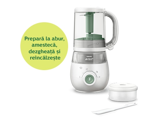 Aparat  de gătit cu abur si blender 4-în-1 Philips Avent, pentru prepararea sănătoasă a hranei bebeluşilor